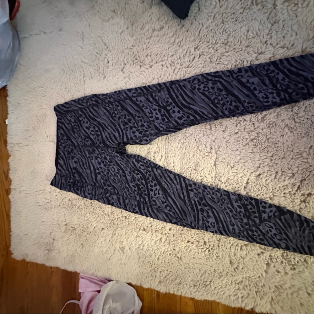 Victoria's Secret Black and Gray Animal Print Leggings